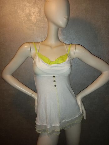 top blanc et vert cache cache taille 36/38