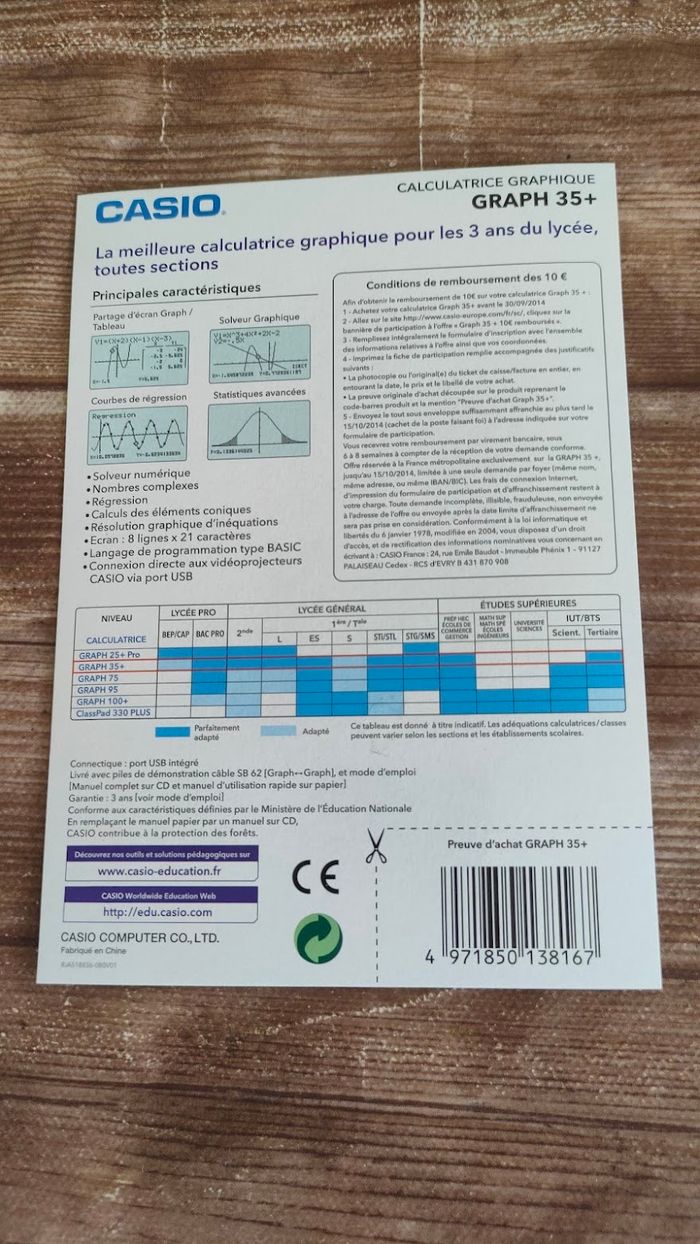 Casio Graph 35+ E Calculatrice graphique USB - photo numéro 4