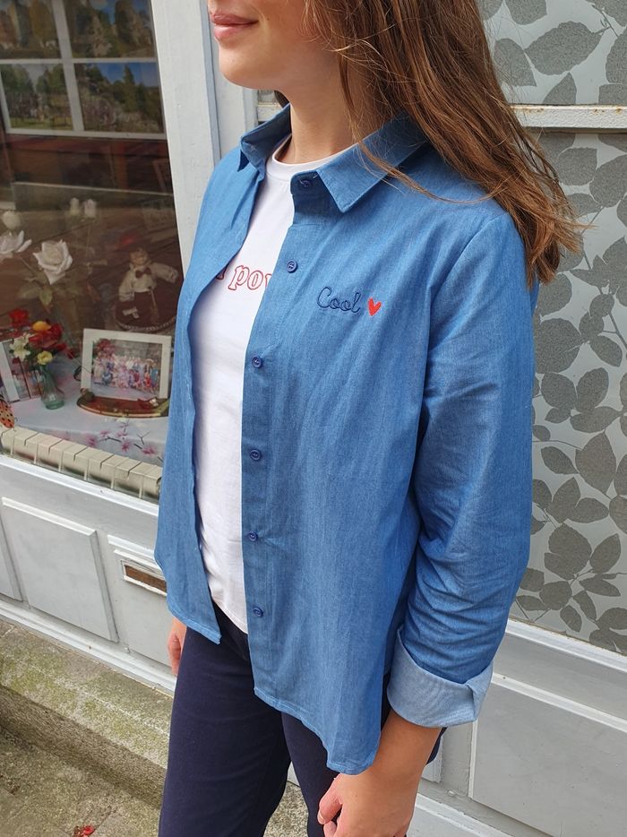 Chemise en jean Narbonne bleu Taille 8 ans - photo numéro 3