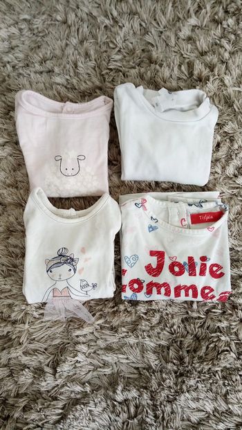 Lot de tee shirt manches longues 6 mois