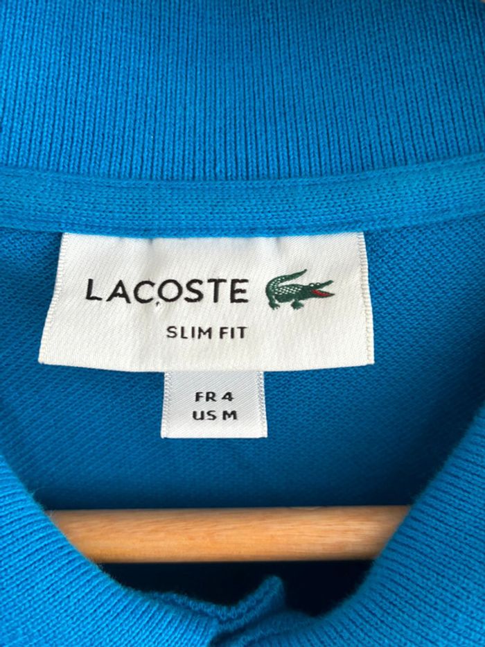Polo Lacoste bleu électrique taille m très bon état - photo numéro 4
