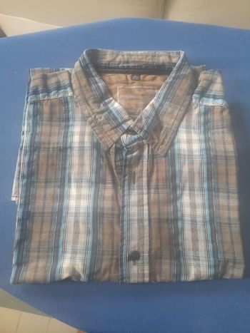 Chemisette marron et turquoise, marque Angelo Litrico, taille XL 43/44