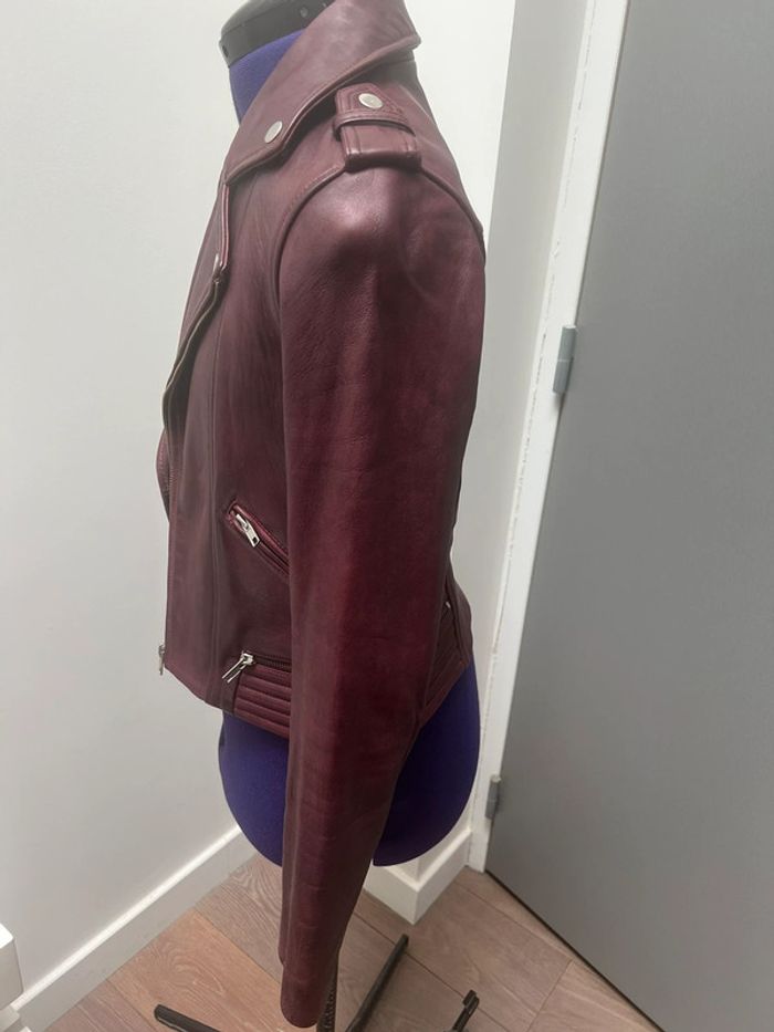 Veste en cuir motard Maje - photo numéro 5