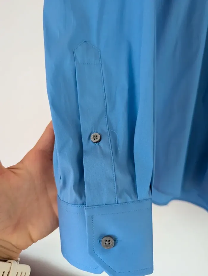 Jolie chemise bleue unie Devred extra slim fit M - photo numéro 2