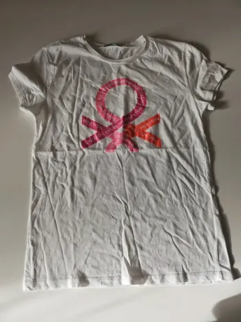 T-shirt à logo pailleté en coton bio United Colors of Benetton