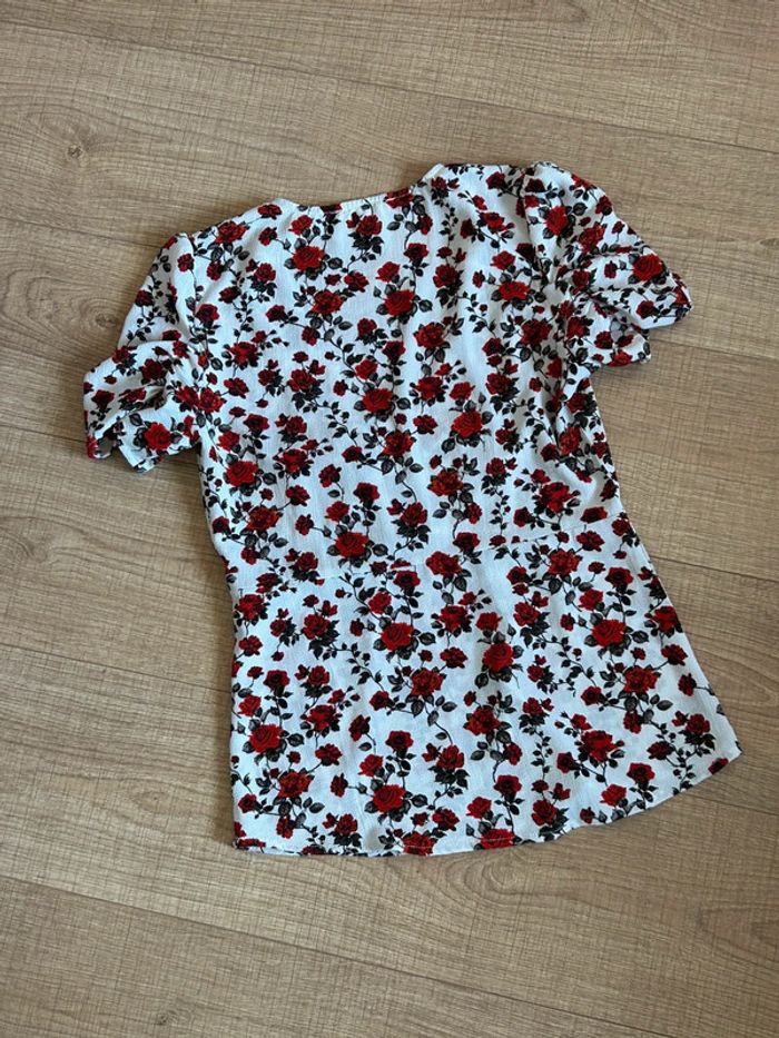 Blouse fleurie à manches courtes Mango taille XS comme neuve - photo numéro 12
