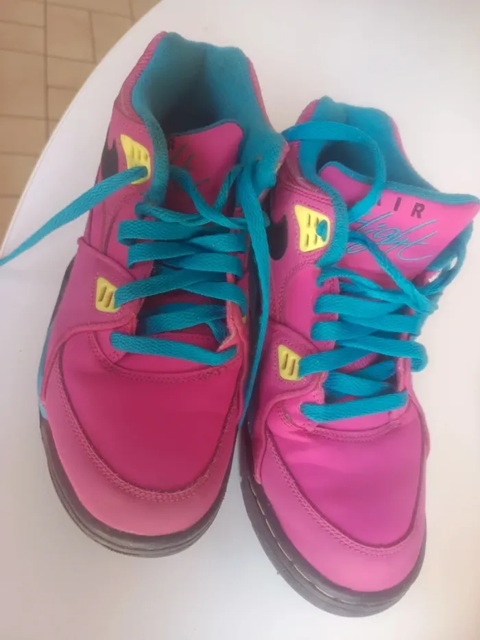 💓basket femme Nike air flight limité rose et bleu pointure 38 rare couleur fashy sport - photo numéro 9