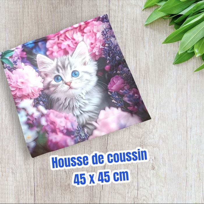 Housse de coussin chat