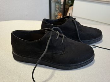 Belles chaussures derby femme G'Woman daim noir 39 comme neuves