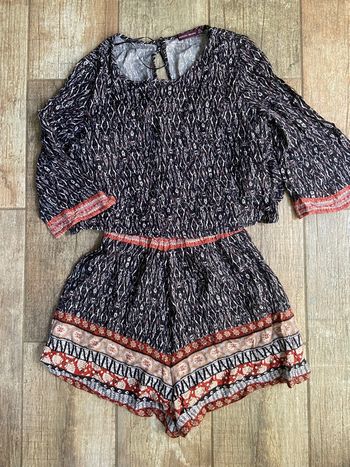 Combi short légère d’été bershka manches volantes