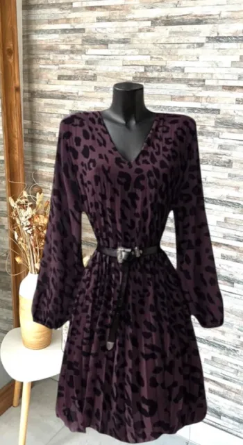 Robe esprit léopard bordeaux noire