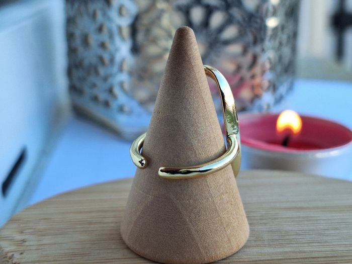 Bague ovale ouverte Doréé , avec un design simple et Minimaliste, Ajustable - photo numéro 3