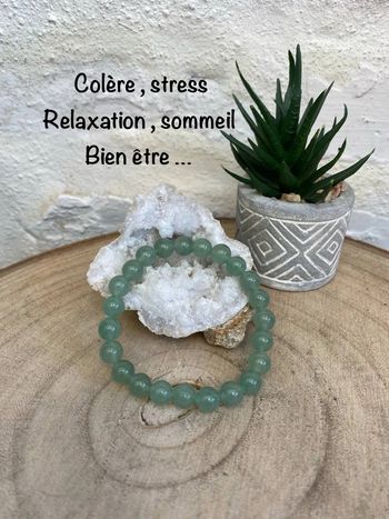 Bracelet aventurine verte 18,5 cm , lithothérapie