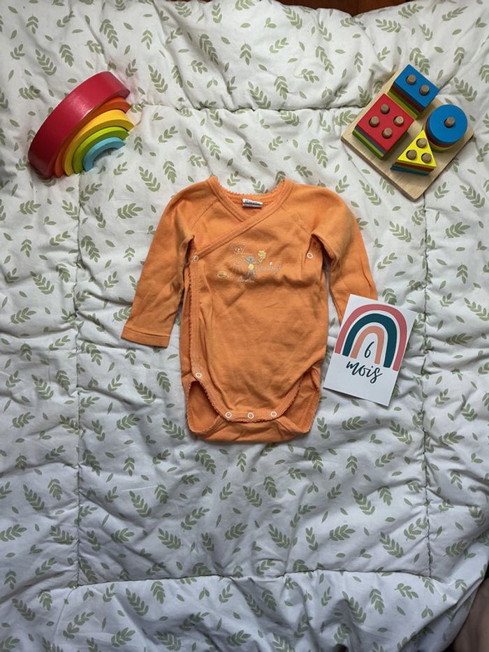 body manches longues orange absorba ouverture devant 6 mois