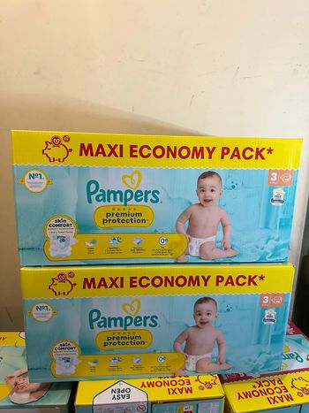 2 cartons couches pampers premium protection taille 3