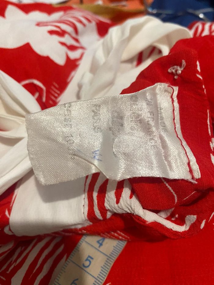 Magnifique robe vintage rouge viscose motifs 36 - photo numéro 5