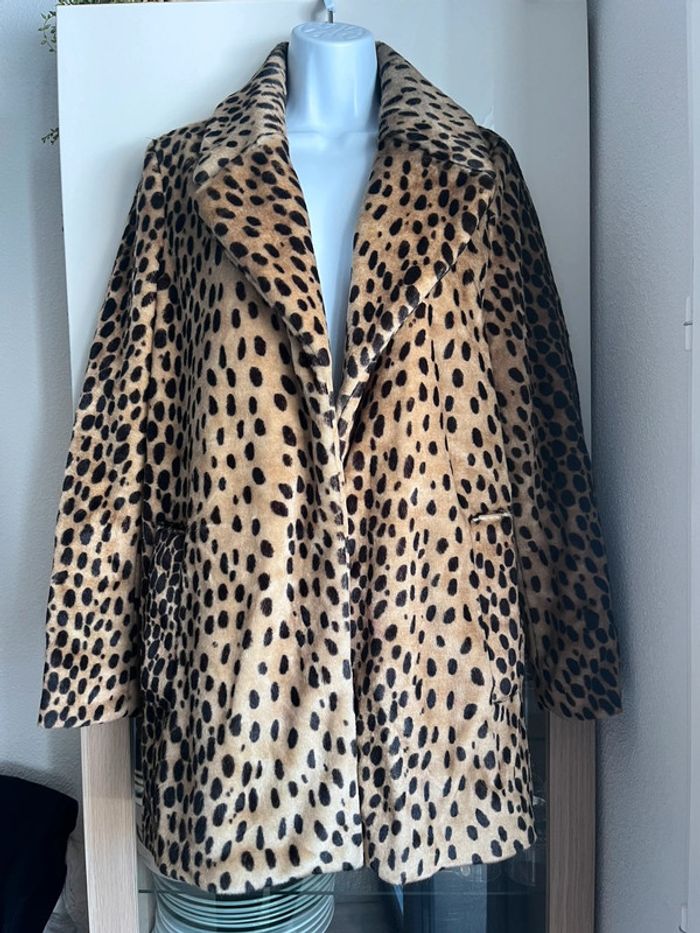 Manteau fausse fourrure coupe blazer - photo numéro 2