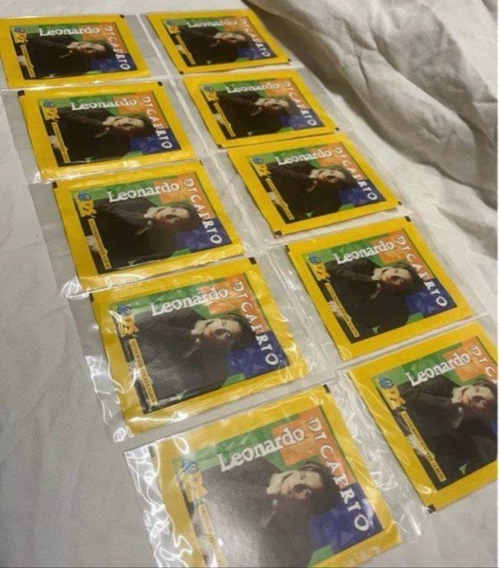 10 sachets panini vintage Leonardo Di Caprio neuf - photo numéro 2