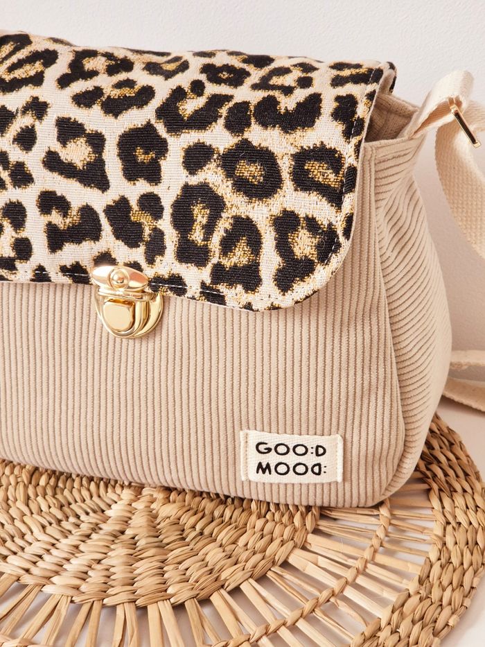 Sac bandouliere velours et leopard - photo numéro 2