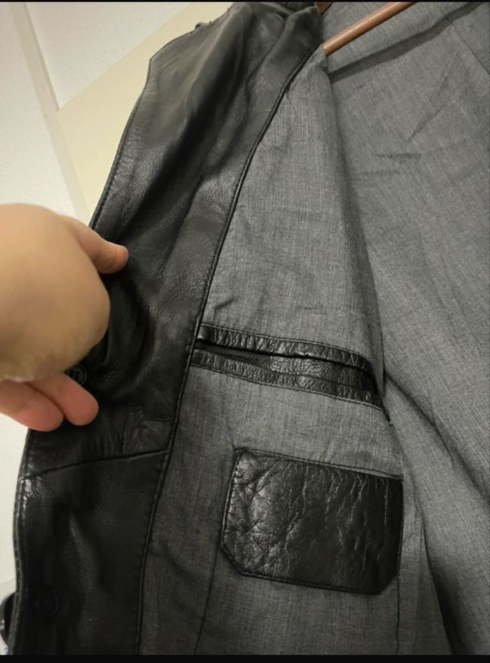 Veste en véritable cuir noir taille XL - photo numéro 7