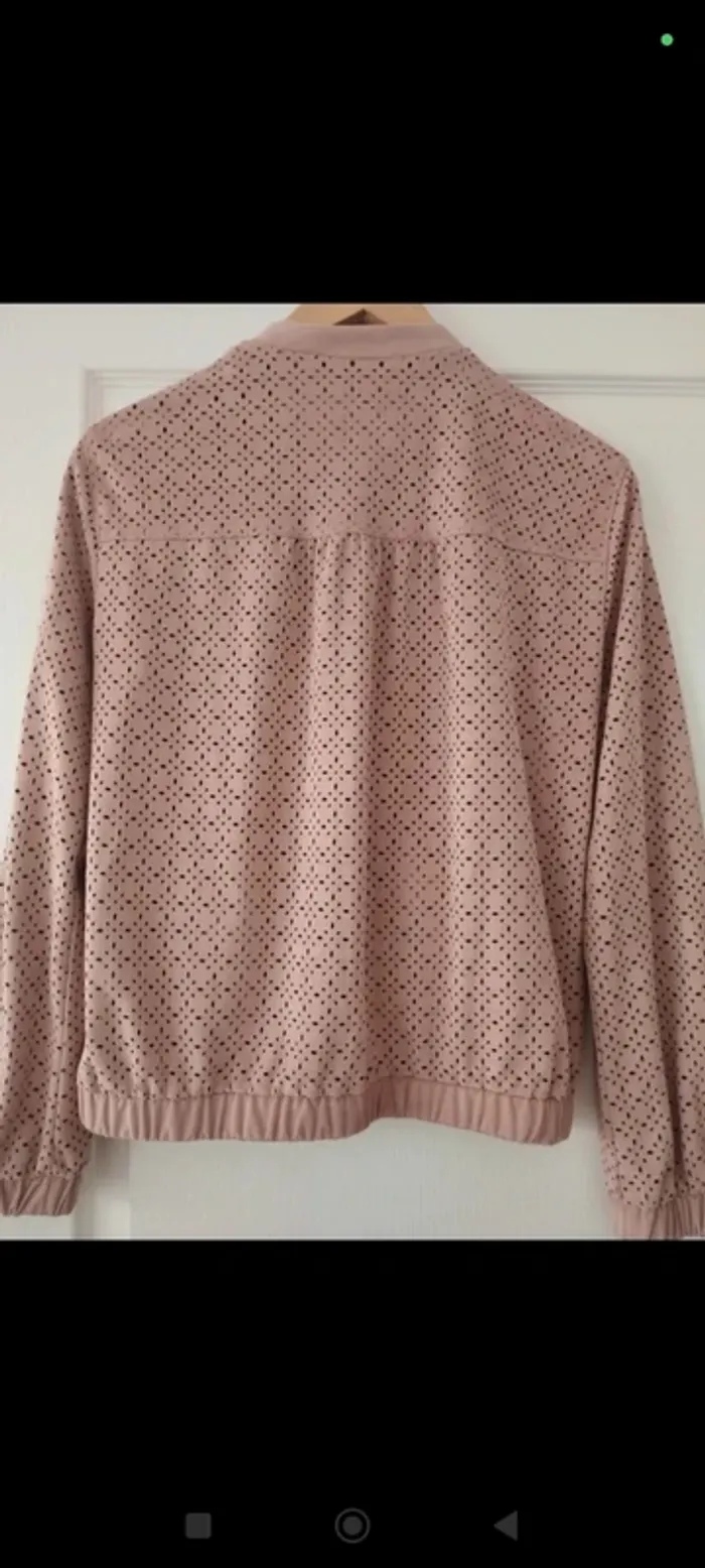 Veste en suédine rose ajourée Zara S - photo numéro 6
