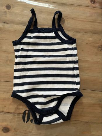 Body sans manche vertbaudet marinière 9 mois