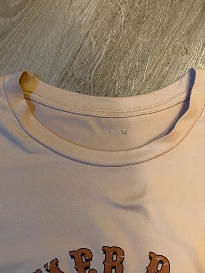 T-shirt large, over size beige à dessin - photo numéro 6