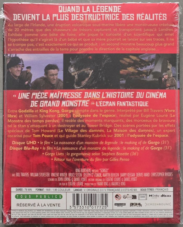 Gorgo Blu-Ray 4k Ultra Hd Blu-Ray +Livret (Édition Collector Limitée) neuf sous Blister - photo numéro 2