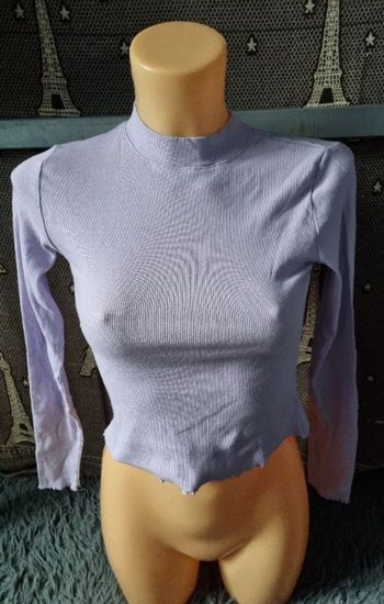 T-shirt manches longues côtelé taille S