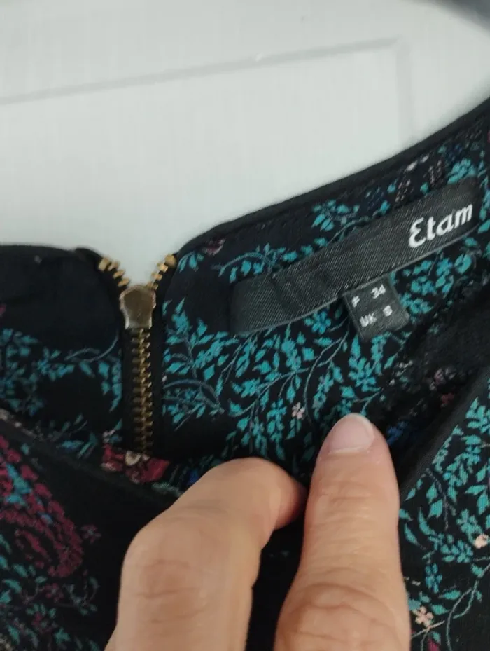 Robe noire à motif Etam XS - photo numéro 4