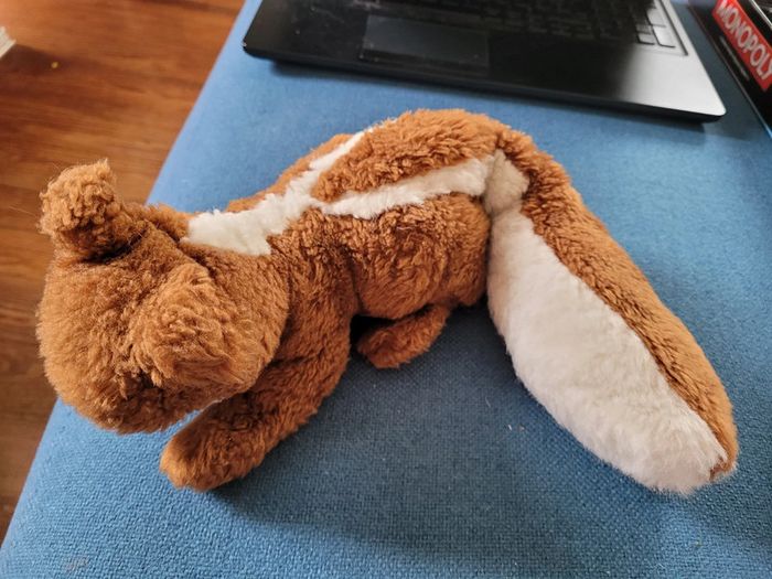 RARE Peluche grand écureuil roux blanc noir Boulgom Made in France doudou collection - photo numéro 4