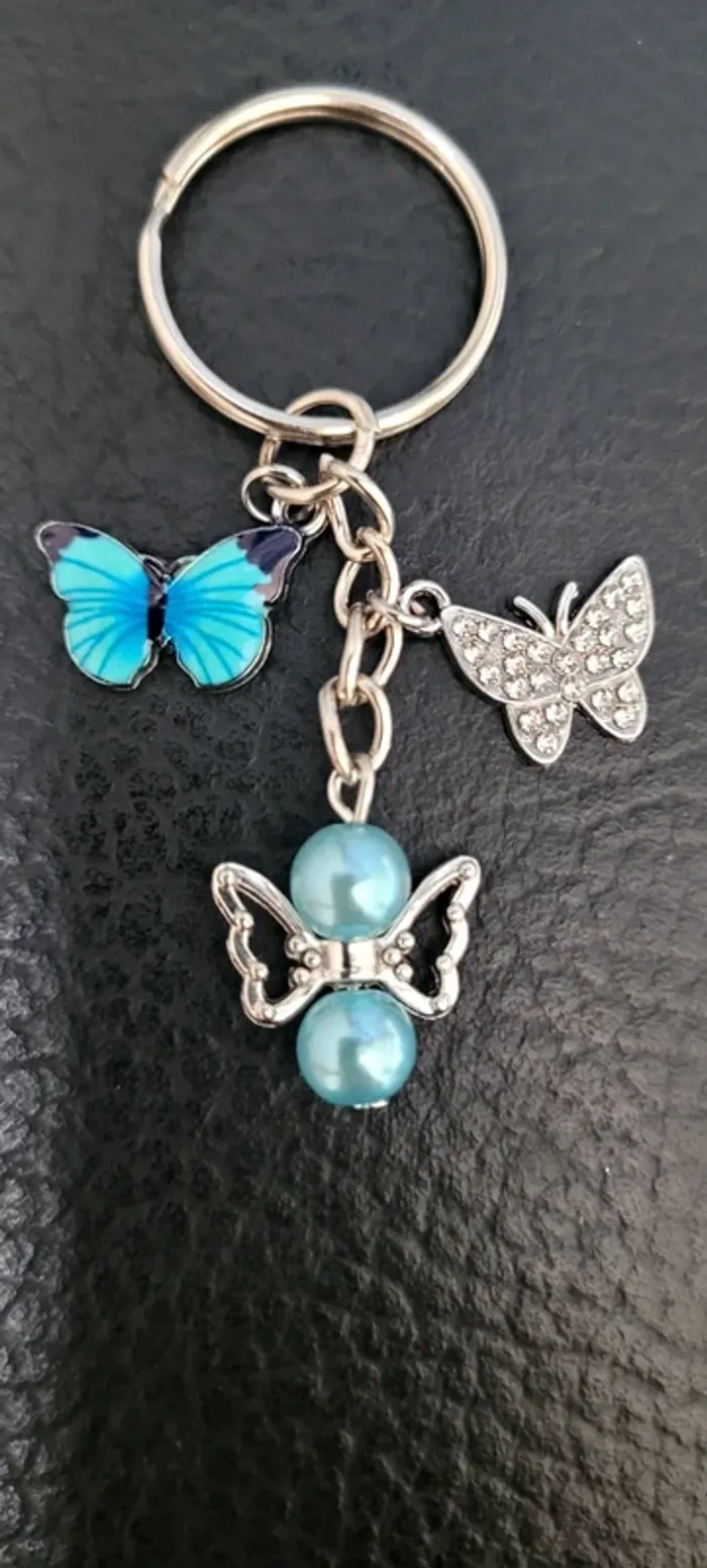 Porte-clés ange gardien papillons porte-bonheur - photo numéro 2