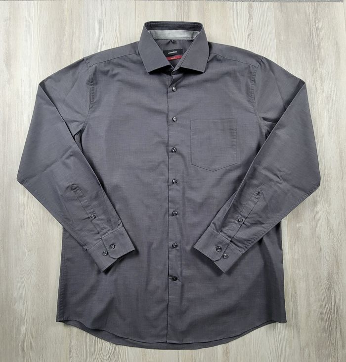 Chemise Seidensticker Modern Fit grise anthracite – facile à repasser – taille L - photo numéro 3