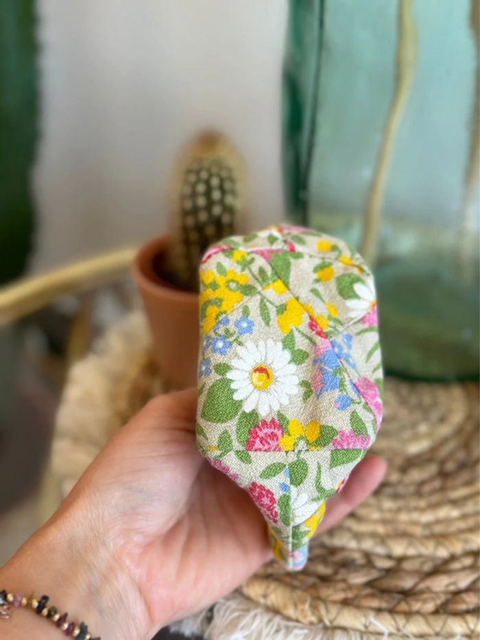 Petit porte-monnaie upcycling imprimé fleuri coloré - photo numéro 7