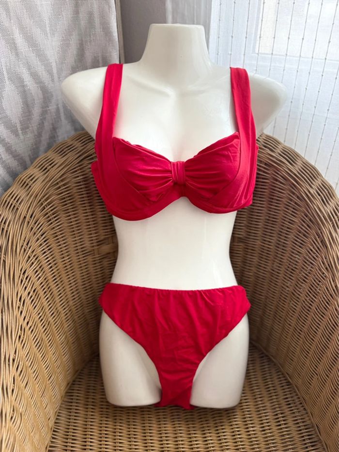 Maillot de bain 2 pièces Calzedonia - rouge - taille 38/40 - comme neuf
