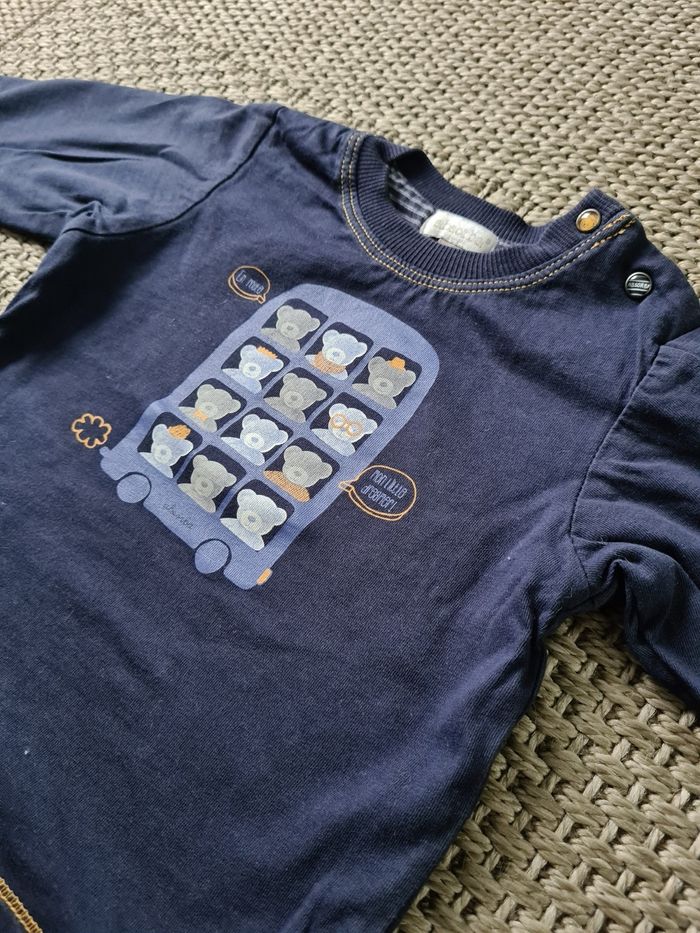 T-shirt doublé "bus ourson" - 6 mois - photo numéro 3