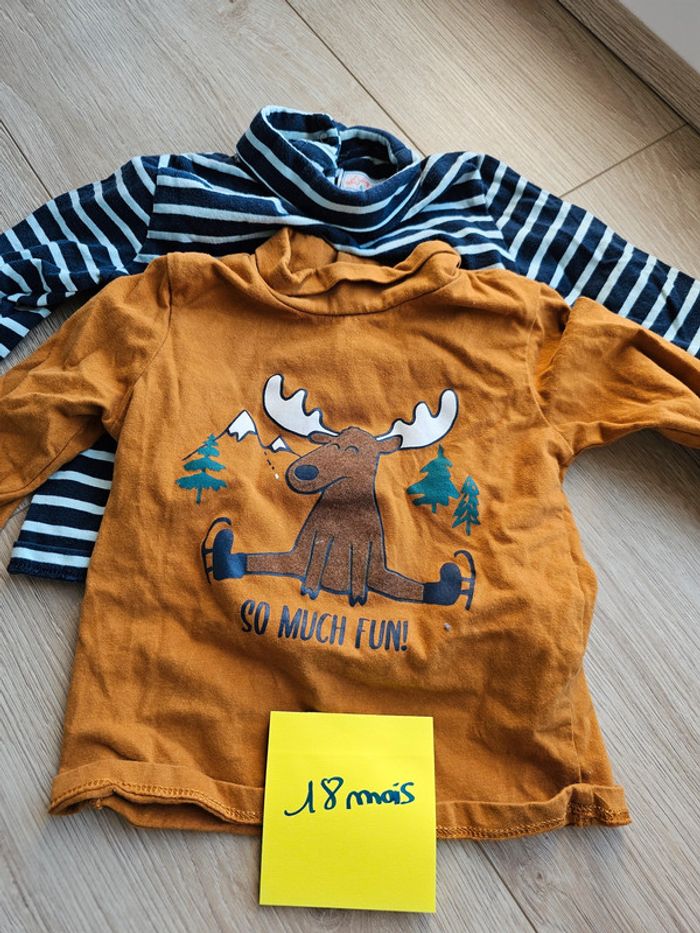 Lot 2 pull col roulés 18 mois