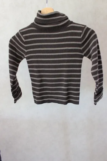 👕 Pull, col montant à rayures, 5-6 ans 📌