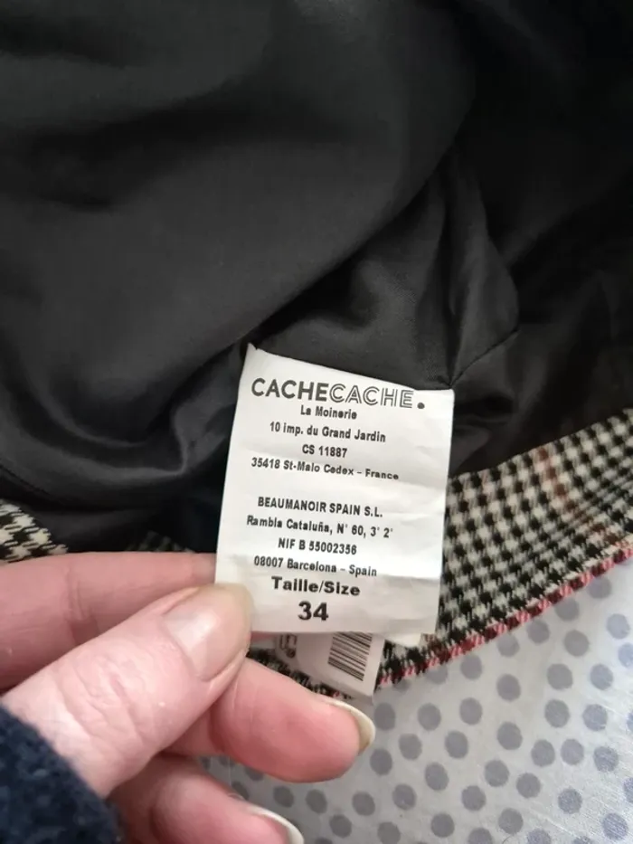 jupe à carreaux cache-cache taille 34 - photo numéro 3