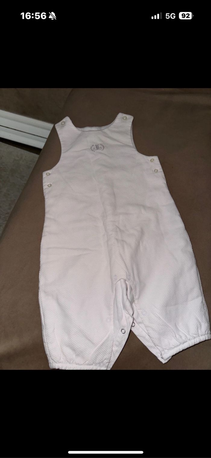 Combinaison mixte jacadi 6 mois blanche comme neuve