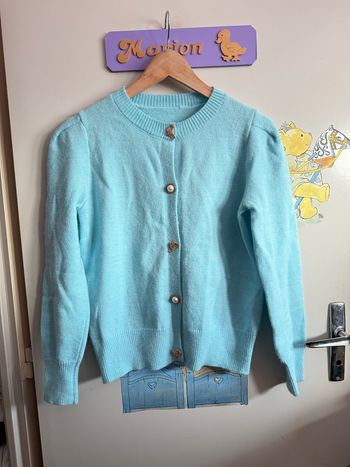 Gilet/pull bleu avec jolis boutons, taille S, Easy Clothes