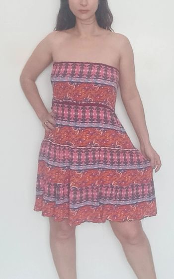 Robe bustier mi longue colorée taille unique