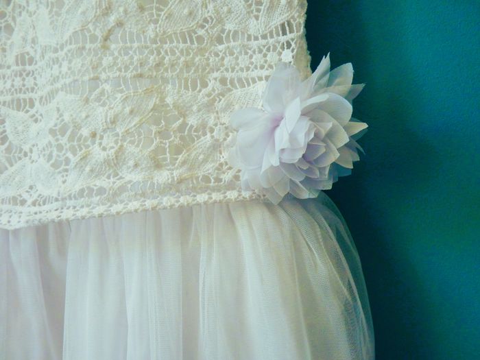 Robe Fille ceremonie Catimini 12 ans blanche mariage occasions speciales TBE - photo numéro 2