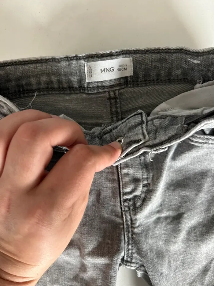 Jean slim gris fille 2-3 ans mango – denim stretch tendance - photo numéro 2
