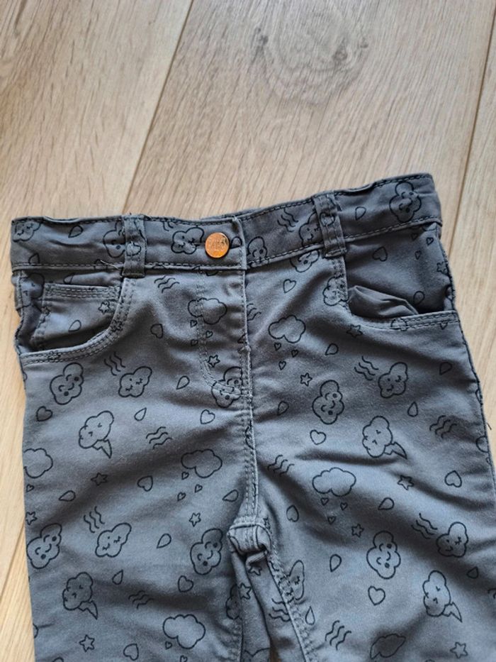Pantalon jean fille gris motifs nuages Orchestra - Taille 18 mois 81 cm - photo numéro 3