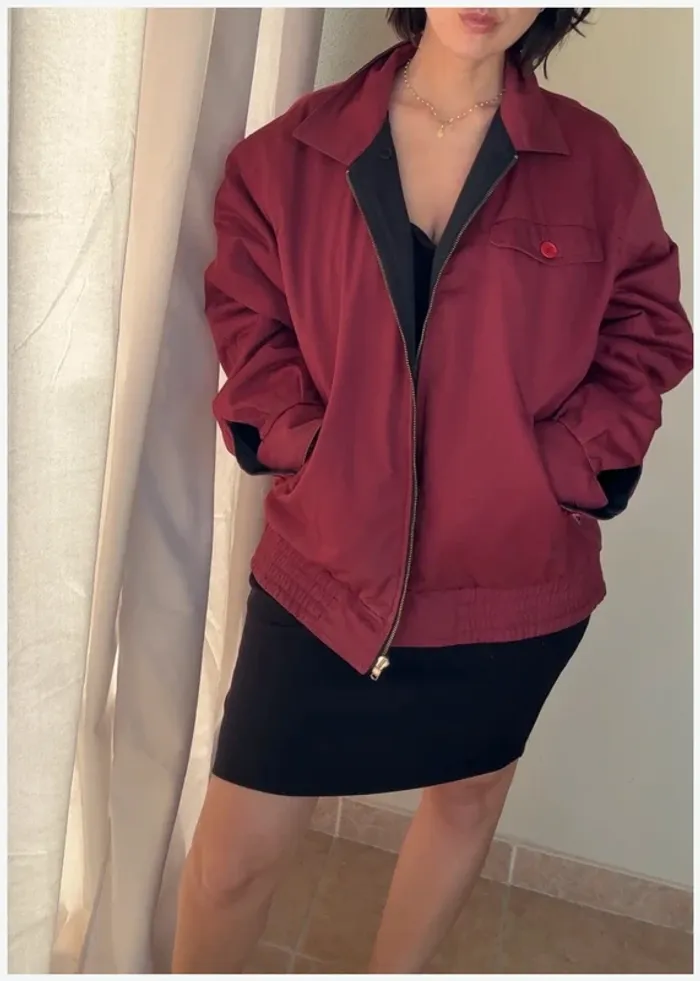 Blouson Yves Saint Laurent XL réversible noir et rouge - bon état - photo numéro 7