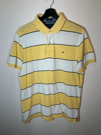 Polo jaune pâle et blanc pour homme Tommy Hilfiger taille M 312