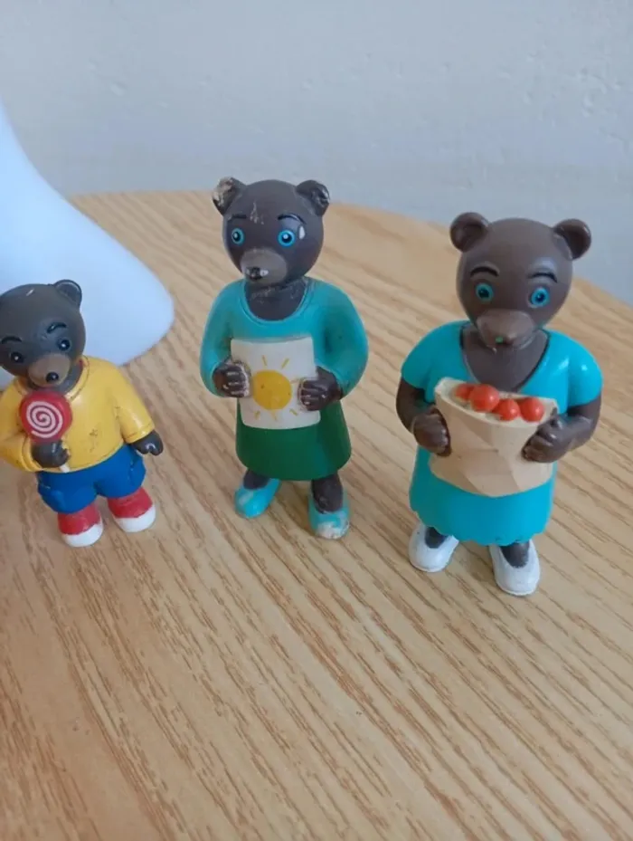 Lot figurines petit ours brun sa famille jouets enfants - photo numéro 3