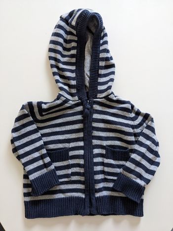 Veste à capuche a rayures - 3 mois