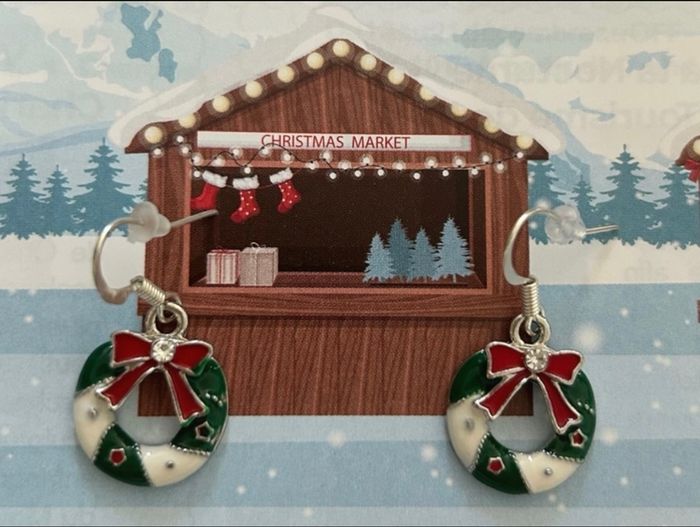 Boucles d’oreilles, couronne de Noël - photo numéro 6